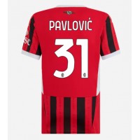 Camiseta AC Milan Strahinja Pavlovic #31 Primera Equipación para mujer 2024-25 manga corta